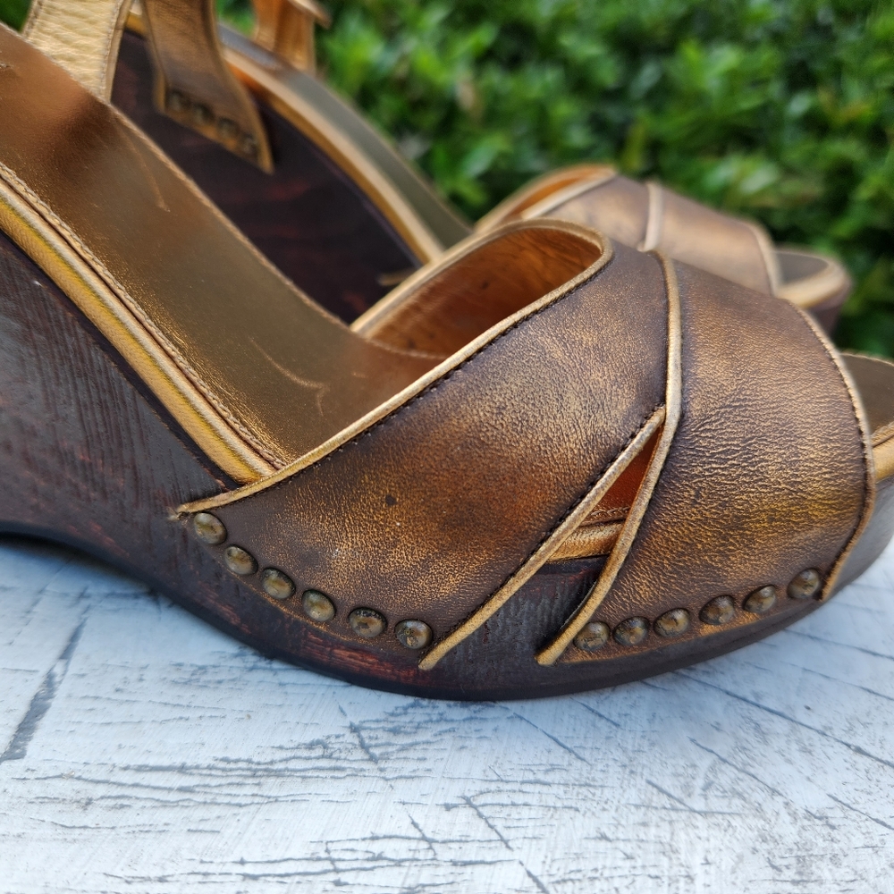 Prada Gold Bronze Wedge Size 37 - Picture 6 of 15